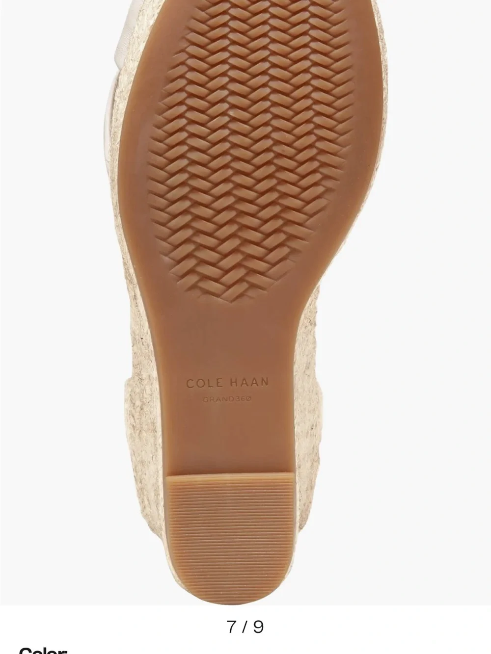 Cole Haan® Cloudfeel Hampton espadrille wedge Sandals.New Sz 10B Creme Color